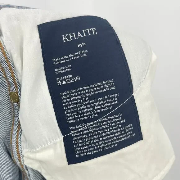 KHAITE | NWT Kyle Low-Rise Straight-Leg Jeans Santa Fe Light Wash 28 - Picture 11 of 12